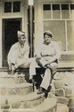 Leonard Collins and &quot;Fat&quot; Miller in Uniforms on the Porch of Kisner&#039;s Store in Frank, W.Va. during WWII